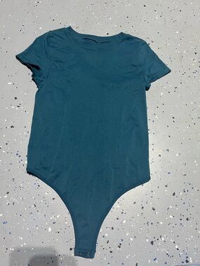Short-Sleeve Teal One-Piece Bodysuit